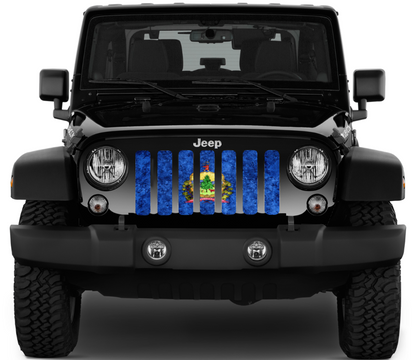 Vermont Grunge State Flag Grille Insert