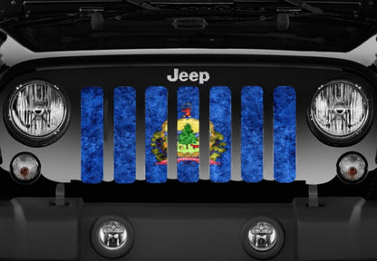 Vermont Grunge State Flag Grille Insert