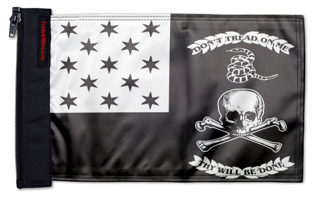 Veterans Exempt 12"x18" Forever Wave Flag for Jeep Wrangler TJ 1996-2006