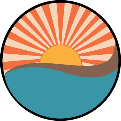 Vintage Retro Sun Rays on the Water