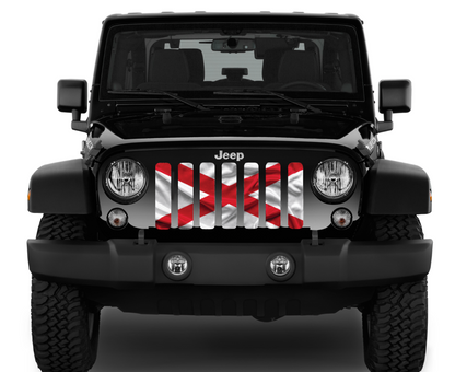 Waving Alabama State Flag Grille Insert