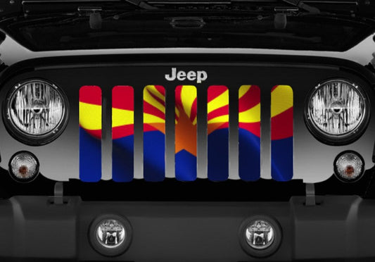 Waving Arizona State Flag Grille Insert