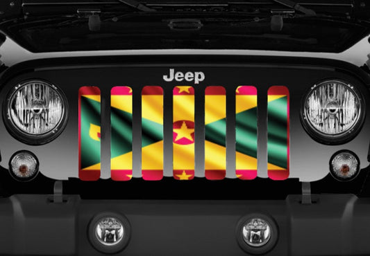 Waving Grenada Flag Grille Insert