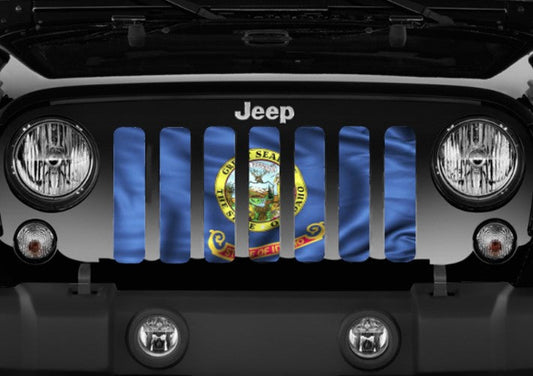 Waving Idaho State Flag Grille Insert