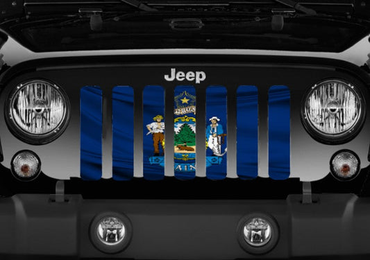 Waving Maine State Flag Grille Insert