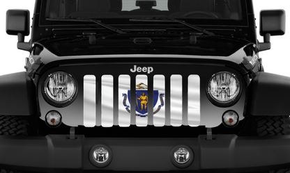 Waving Massachusetts State Flag Grille Insert