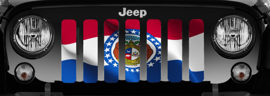 Waving Missouri State Flag Grille Insert