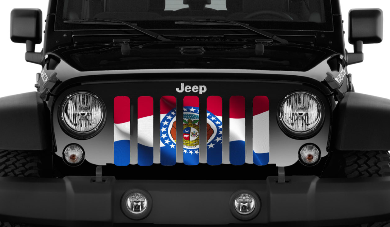 Waving Missouri State Flag Grille Insert