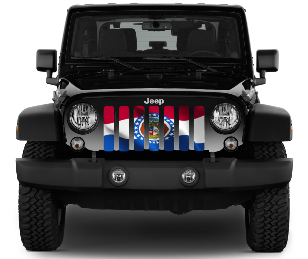 Waving Missouri State Flag Grille Insert
