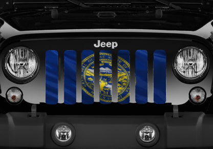 Waving Nebraska State Flag Grille Insert