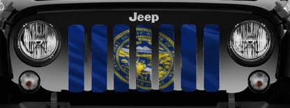 Waving Nebraska State Flag Grille Insert