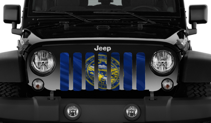 Waving Nebraska State Flag Grille Insert