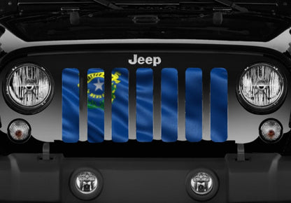 Waving Nevada State Flag Grille Insert
