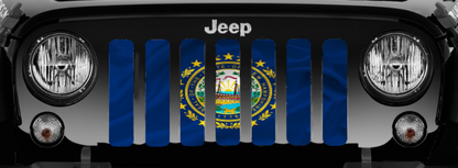 Waving New Hampshire State Flag Grille Insert