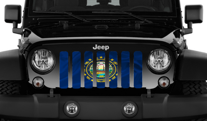 Waving New Hampshire State Flag Grille Insert