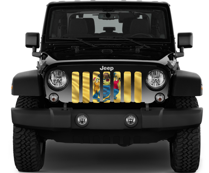 Waving New Jersey State Flag Grille Insert