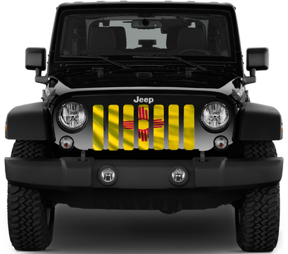Waving New Mexico State Flag Grille Insert