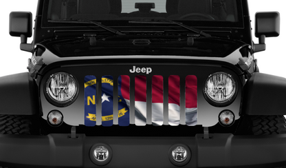 Waving North Carolina State Flag Grille Insert