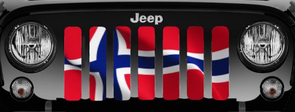 Waving Norway Flag Grille Insert
