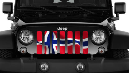 Waving Norway Flag Grille Insert