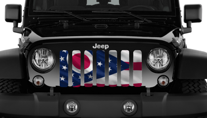Waving Ohio State Flag Grille Insert