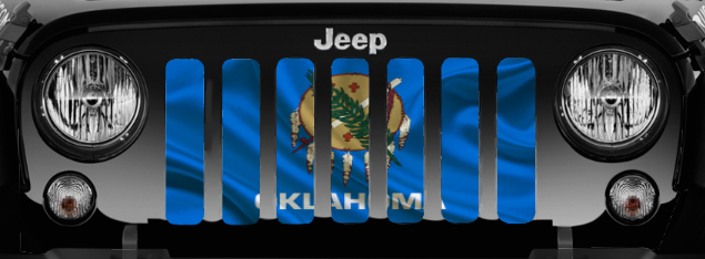 Waving Oklahoma State Flag Grille Insert