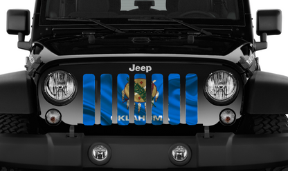 Waving Oklahoma State Flag Grille Insert