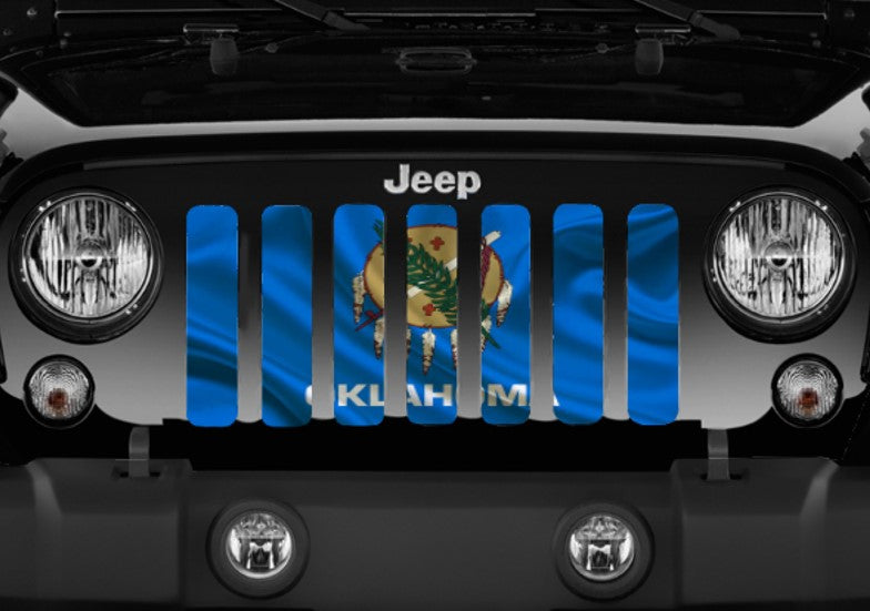 Waving Oklahoma State Flag Grille Insert