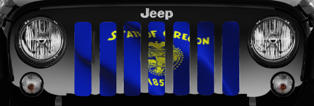 Waving Oregon State Flag Grille Insert