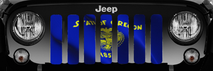 Waving Oregon State Flag Grille Insert