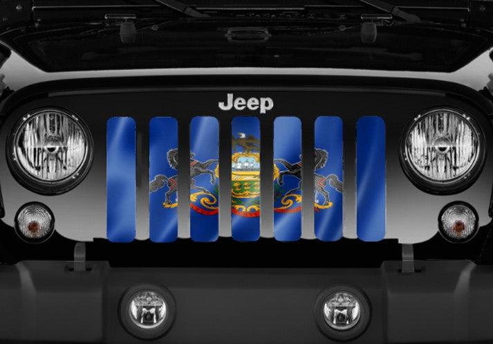 Waving Pennsylvania State Flag Grille Insert