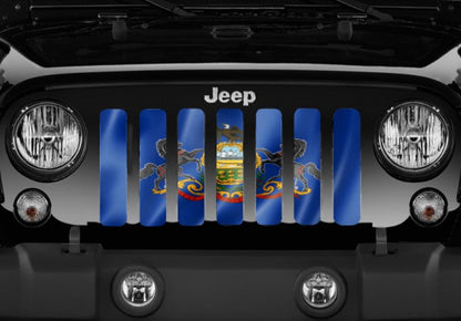 Waving Pennsylvania State Flag Grille Insert