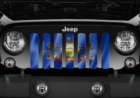 Waving Pennsylvania State Flag Grille Insert