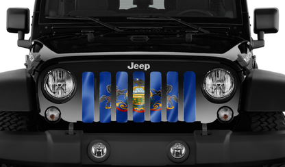 Waving Pennsylvania State Flag Grille Insert