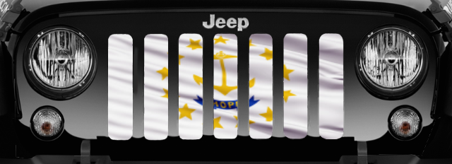 Waving Rhode Island State Flag Grille Insert