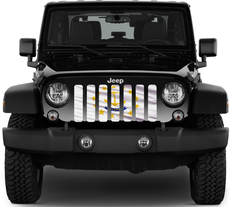Waving Rhode Island State Flag Grille Insert