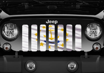 Waving Rhode Island State Flag Grille Insert