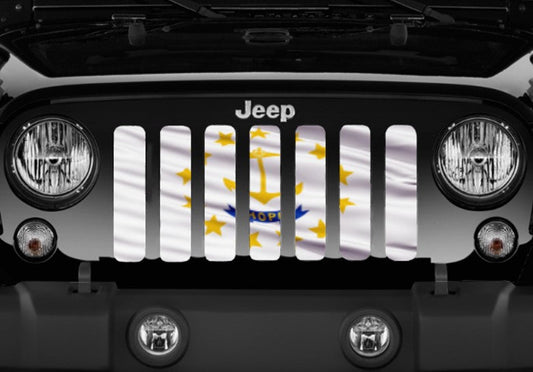 Waving Rhode Island State Flag Grille Insert