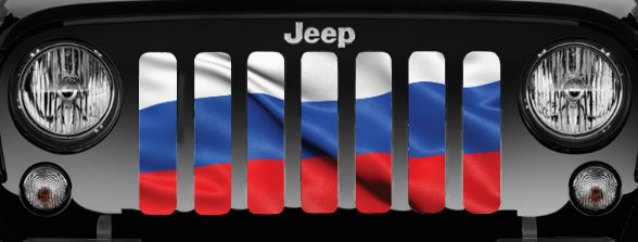 Waving Russian Flag Grille Insert