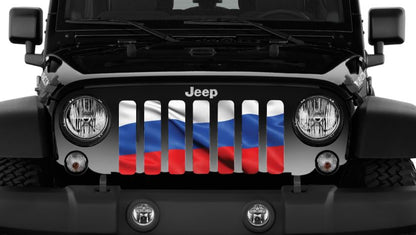 Waving Russian Flag Grille Insert