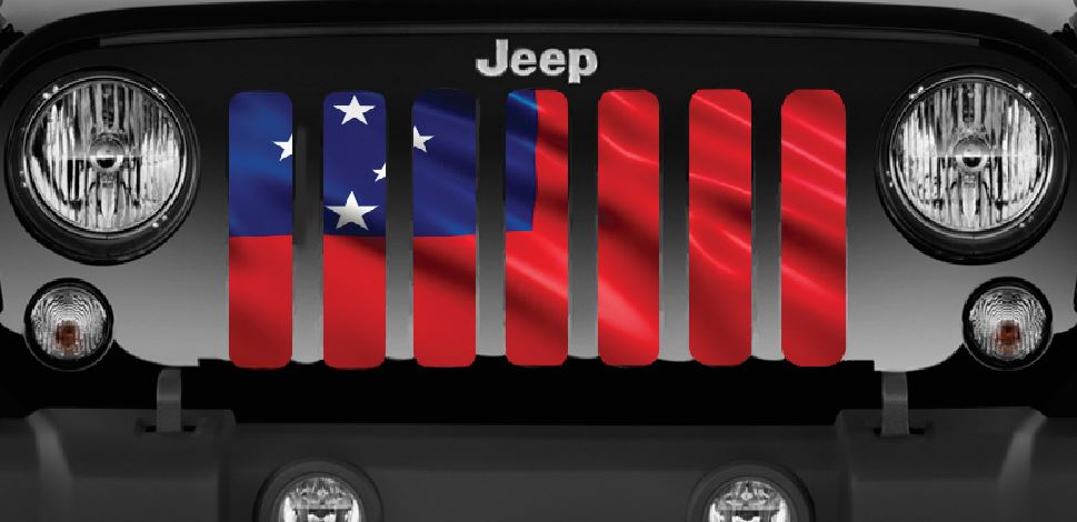 Waving Samoan Flag Grille Insert