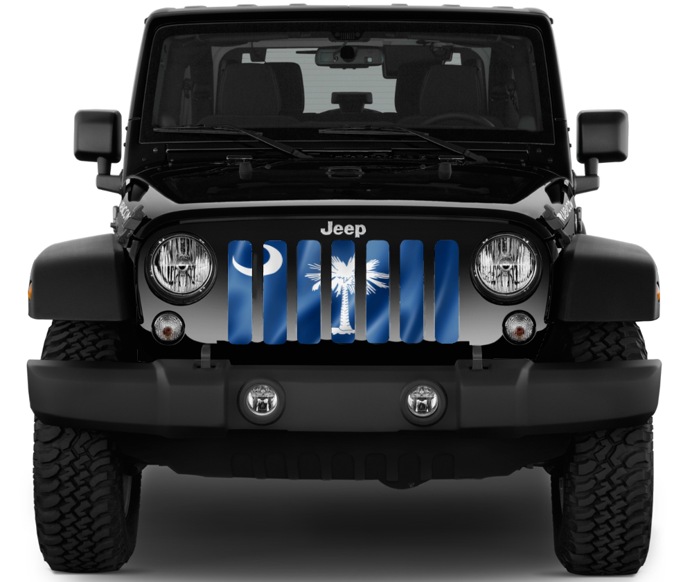Waving South Carolina State Flag Grille Insert