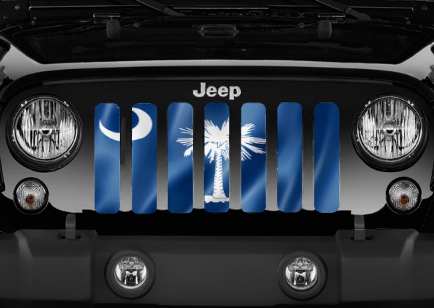 Waving South Carolina State Flag Grille Insert