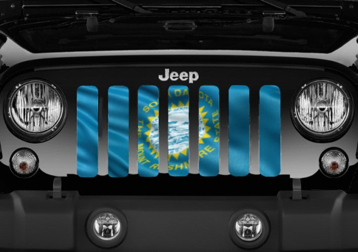 Waving South Dakota State Flag Grille Insert