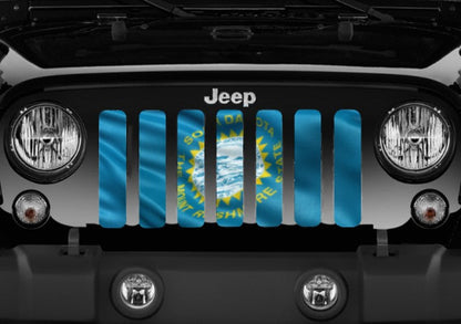 Waving South Dakota State Flag Grille Insert