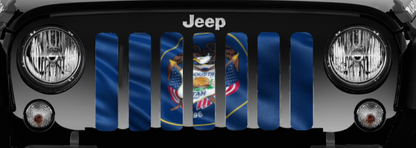 Waving Utah State Flag Grille Insert