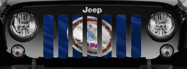 Waving Virginia State Flag Grille Insert