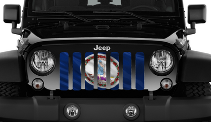 Waving Virginia State Flag Grille Insert