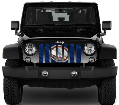 Waving Virginia State Flag Grille Insert