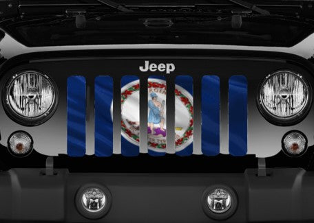 Waving Virginia State Flag Grille Insert